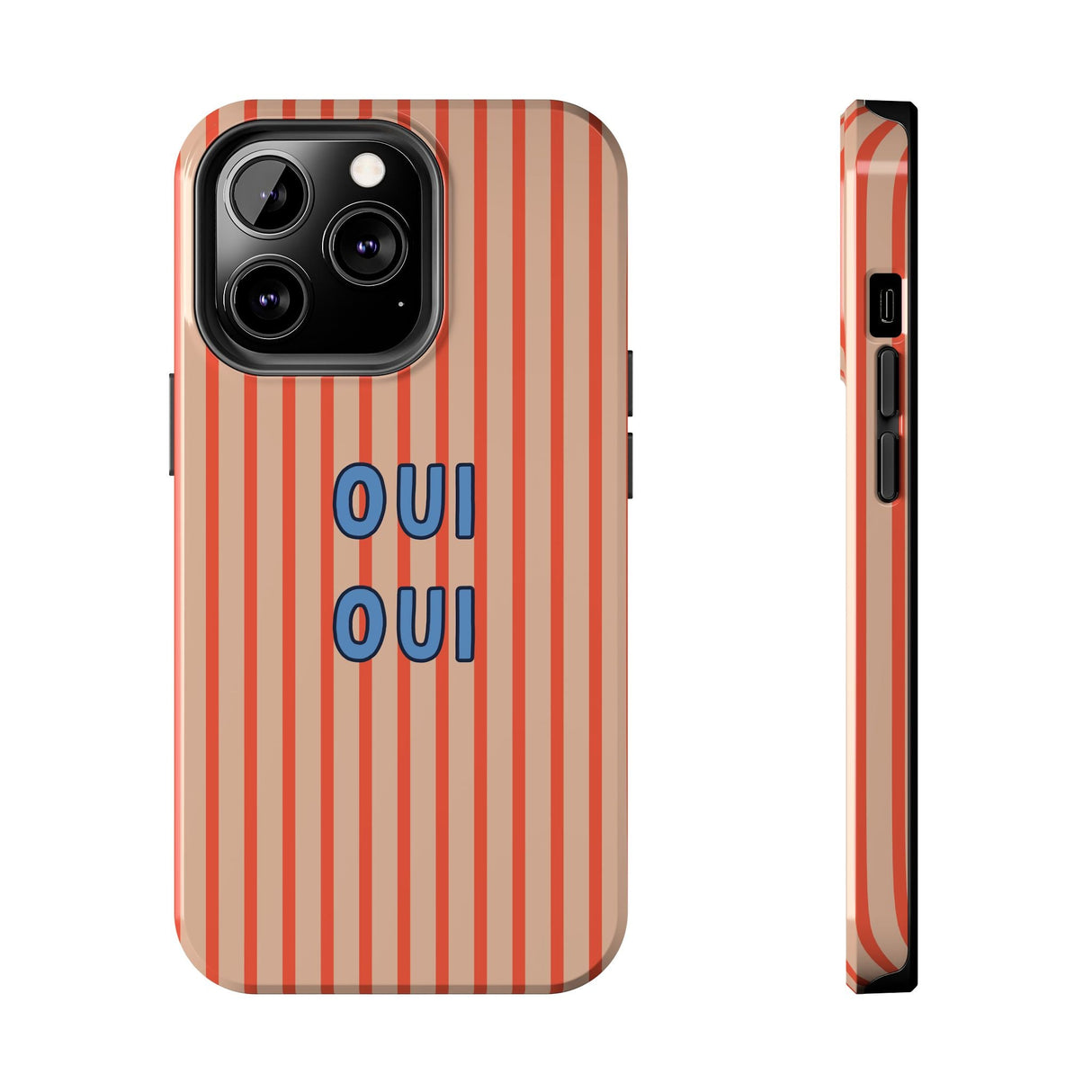 'OUI OUI' RED Striped iPhone Case