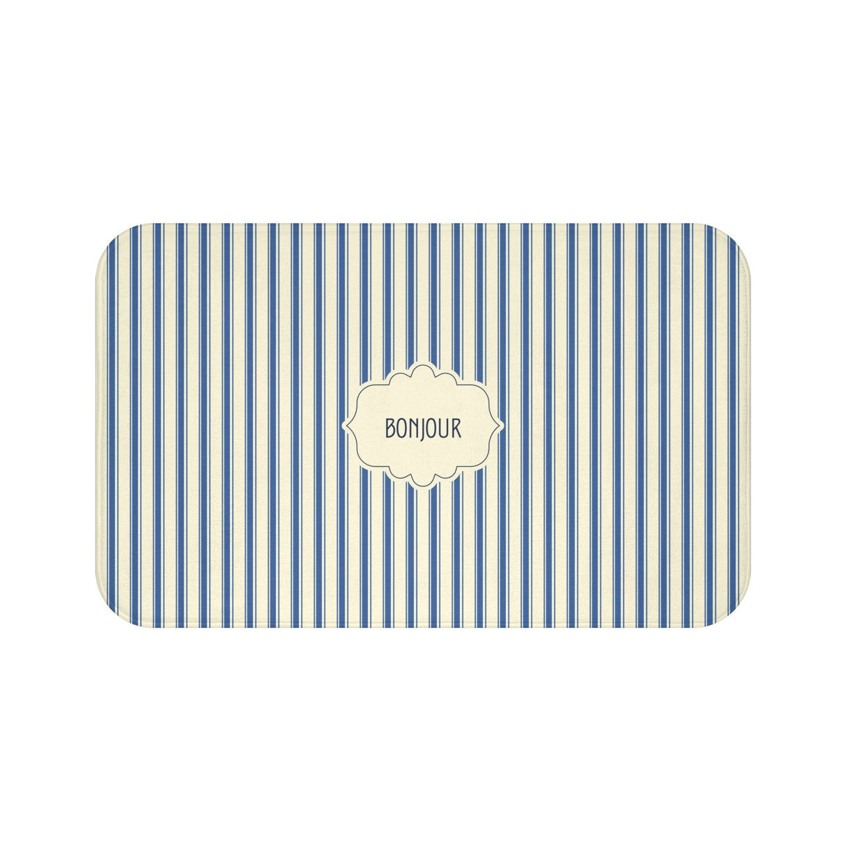 Bonjour French blue Stripe Bath Mat