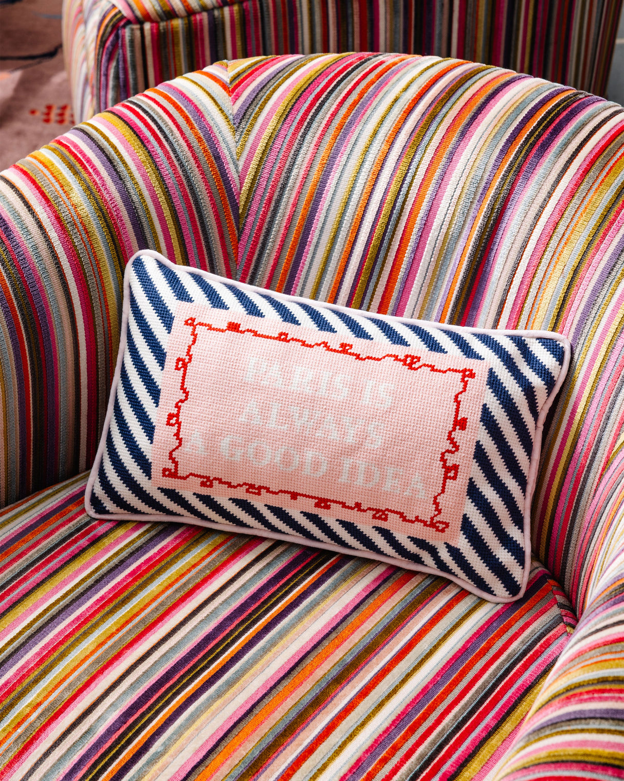 Paris is always a Good idea Needlepoint Pillow