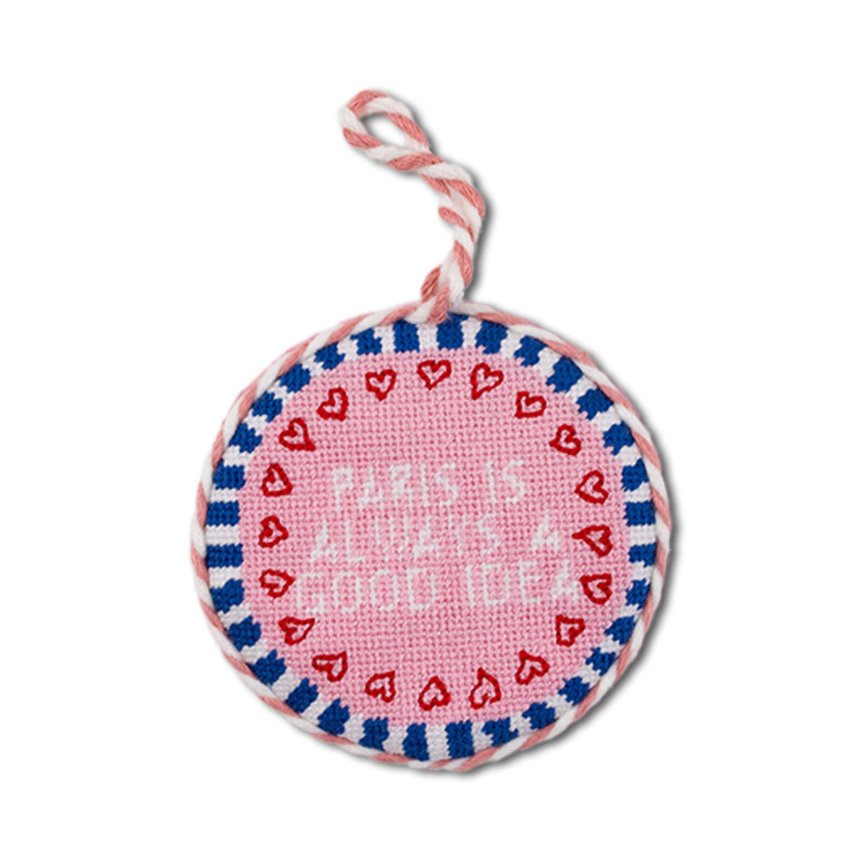 Needlepoint Ornament - Paris is always a good idea