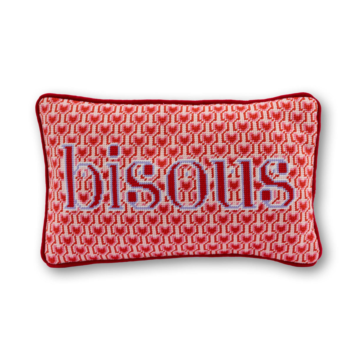 Bisous Needlepoint Pillow