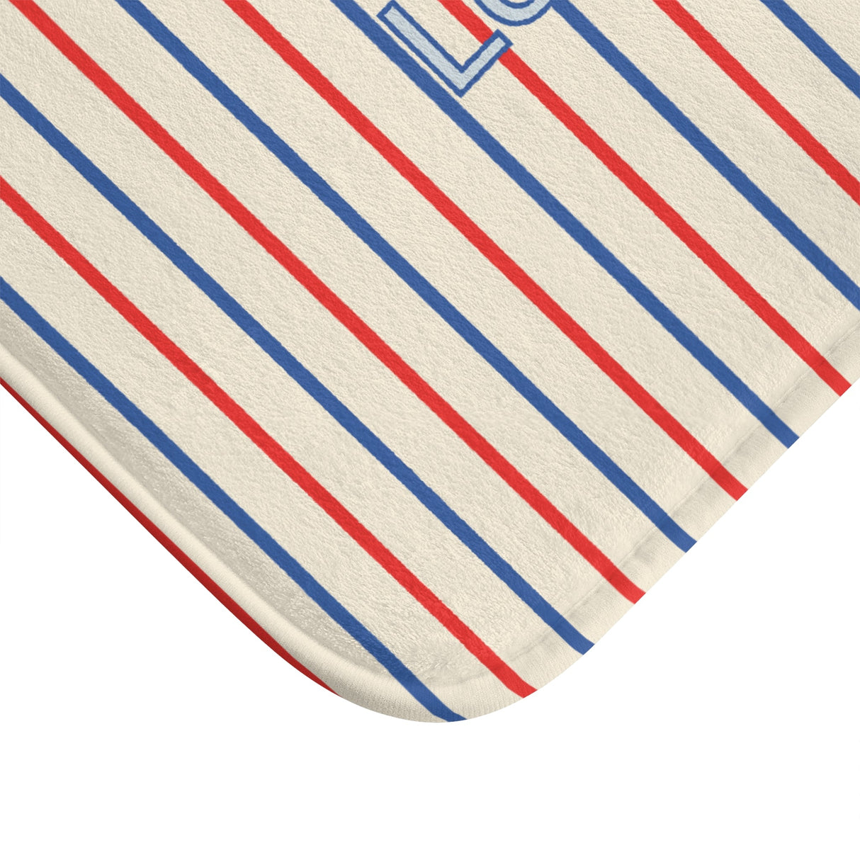 Le Bain Tricolor Striped Bath Mat, Crean