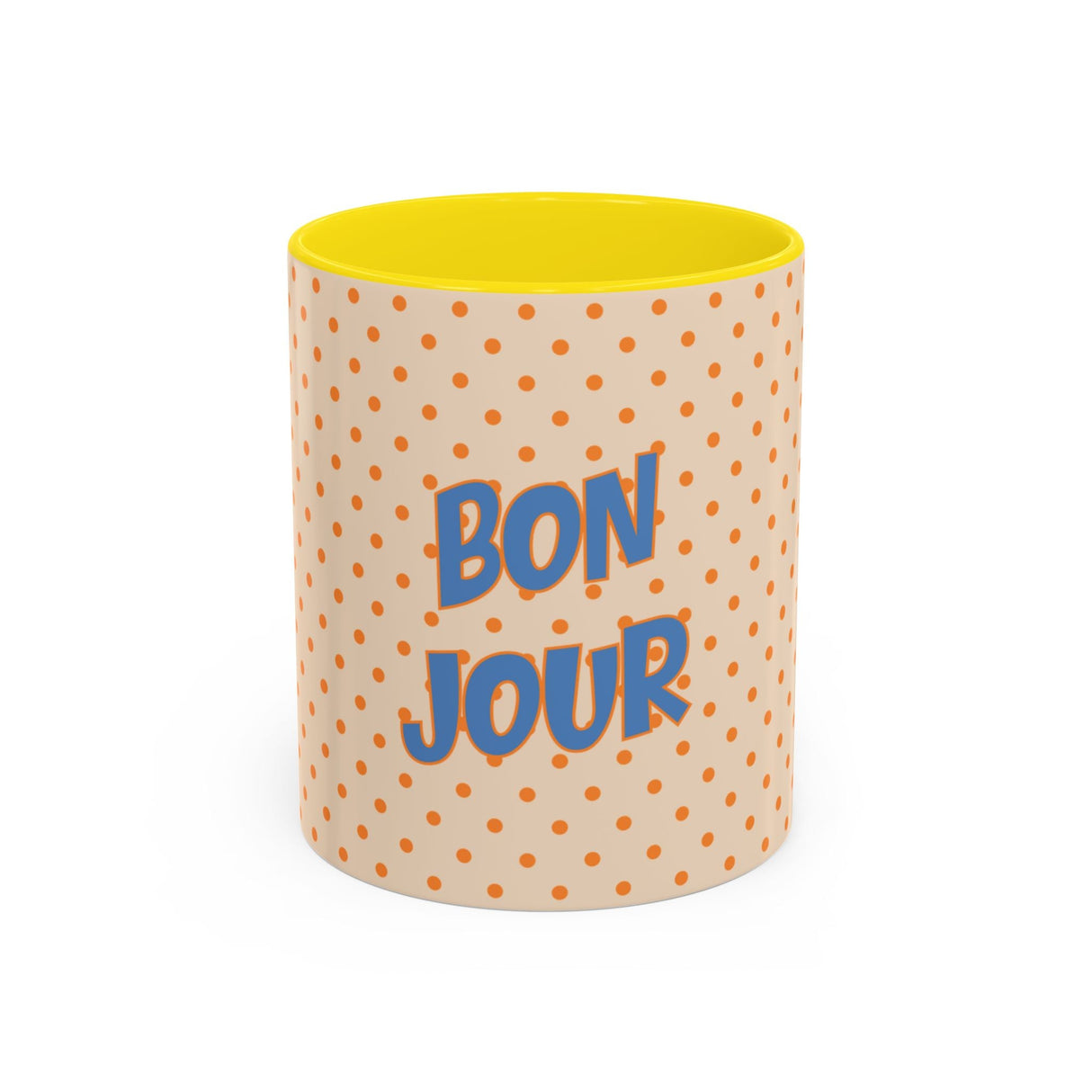 Bonjour Polka Dot Coffee Mug