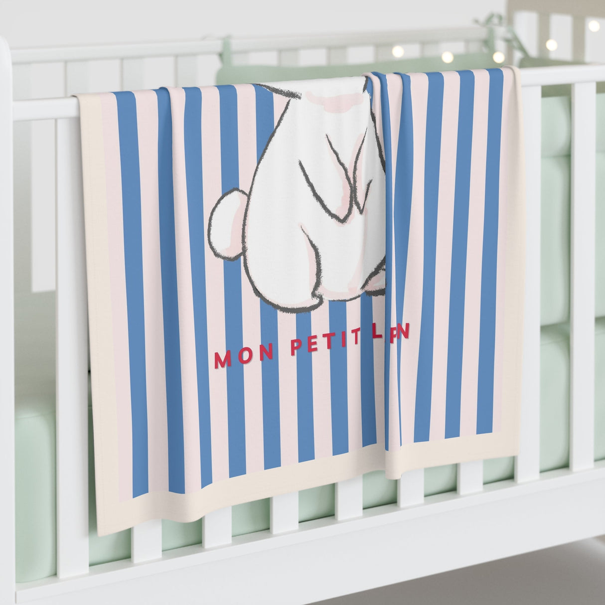 Blue Striped Baby Blanket - My Little Bunny