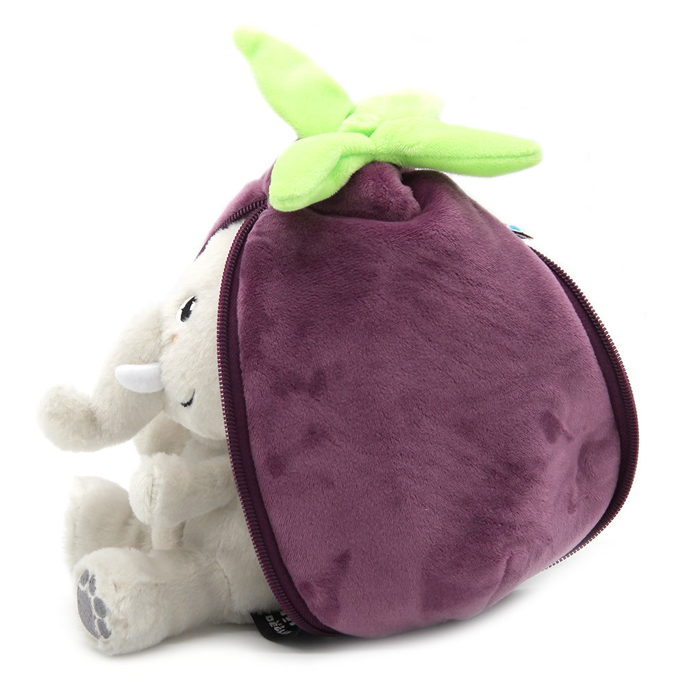 Velvet the Elephant/Eggplant - Flipetz stuffed Animal