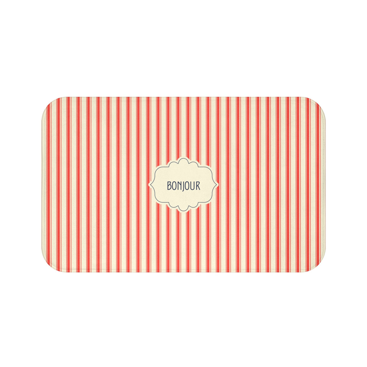 Bonjour Red Stripe Bath Mat