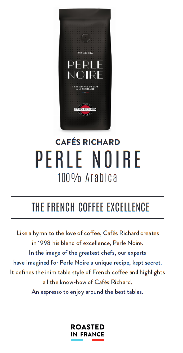 Coffee- Cafés Richard Perle Noire Whole Bean 8.8oz Bag