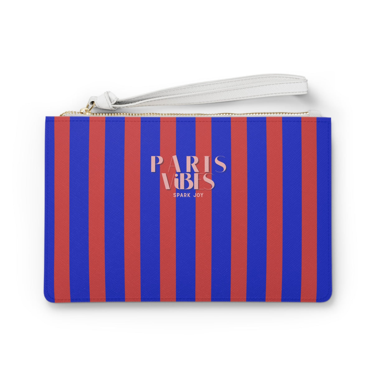 PARIS VIBES Blue Stripe Clutch Bag