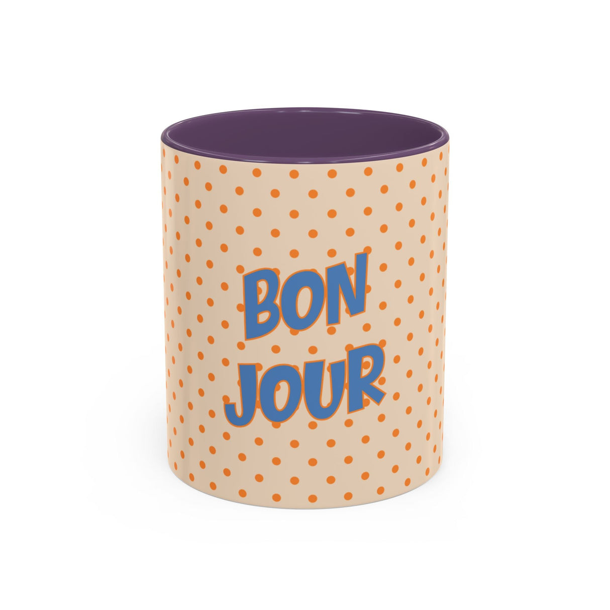Bonjour Polka Dot Coffee Mug