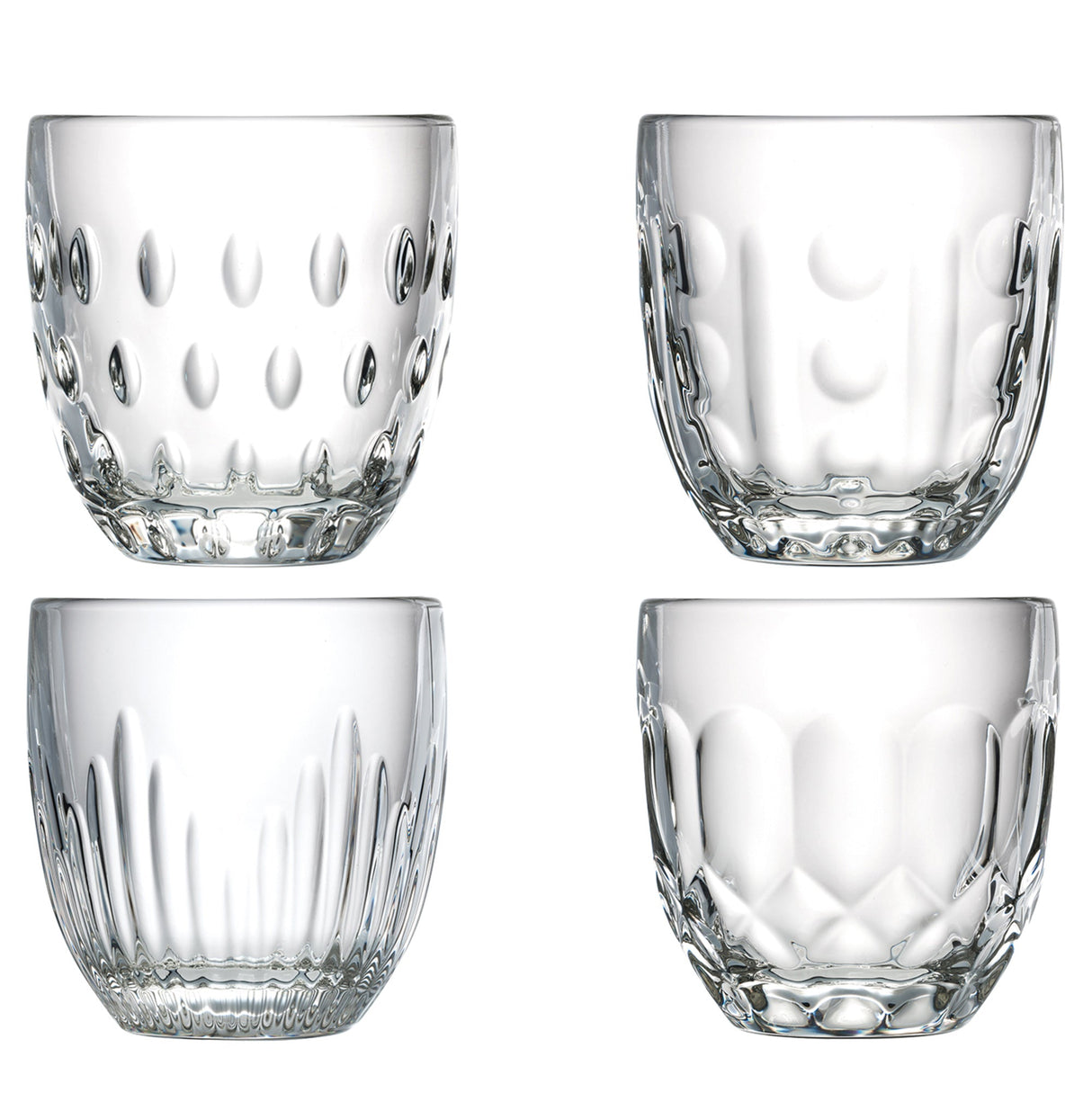 Troquet Assorted Tumblers Set -4 by La Rochere