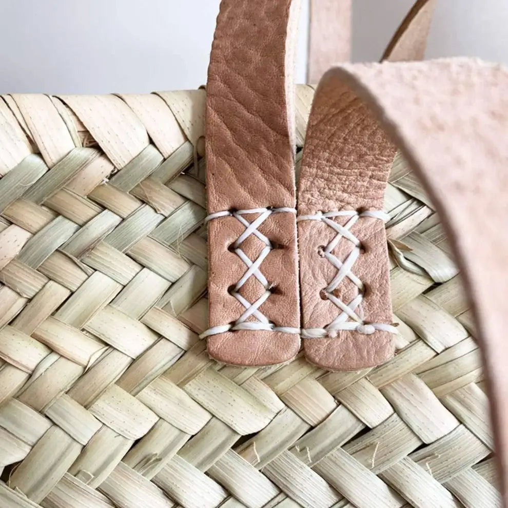 Market Basket with leather handles