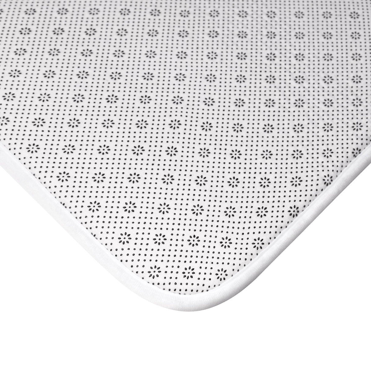 Le Bain Sea Blue Bath Mat — French Bathroom Rug with Modern Border