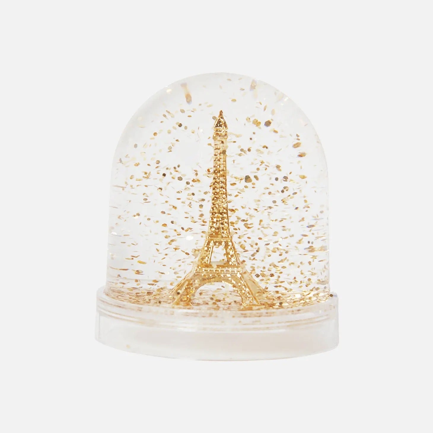 World Travel Souvenir Paris Eiffel Tower Snow Globe Snowglobe Hand Cast  Pewter 