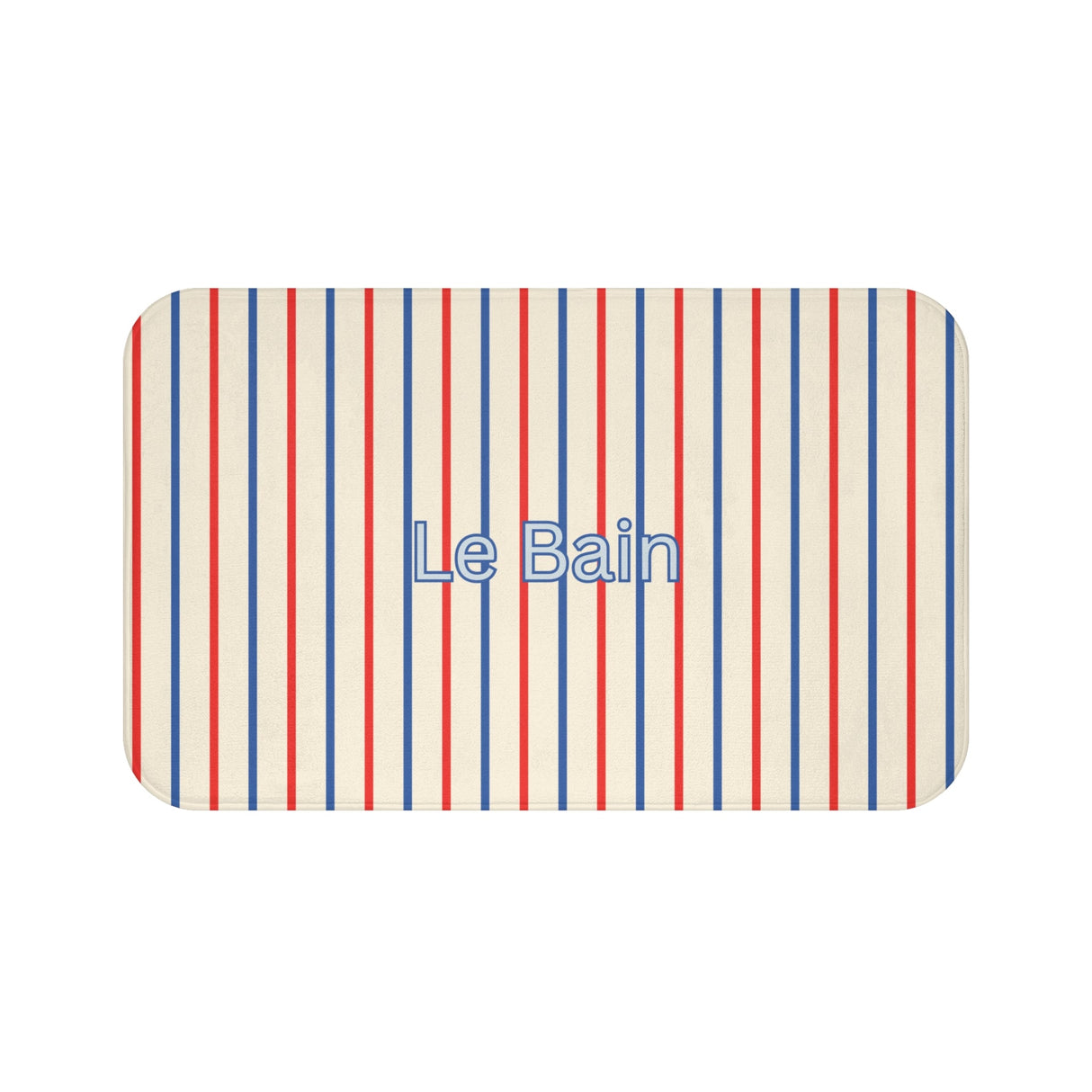 Le Bain Tricolor Striped Bath Mat, Crean