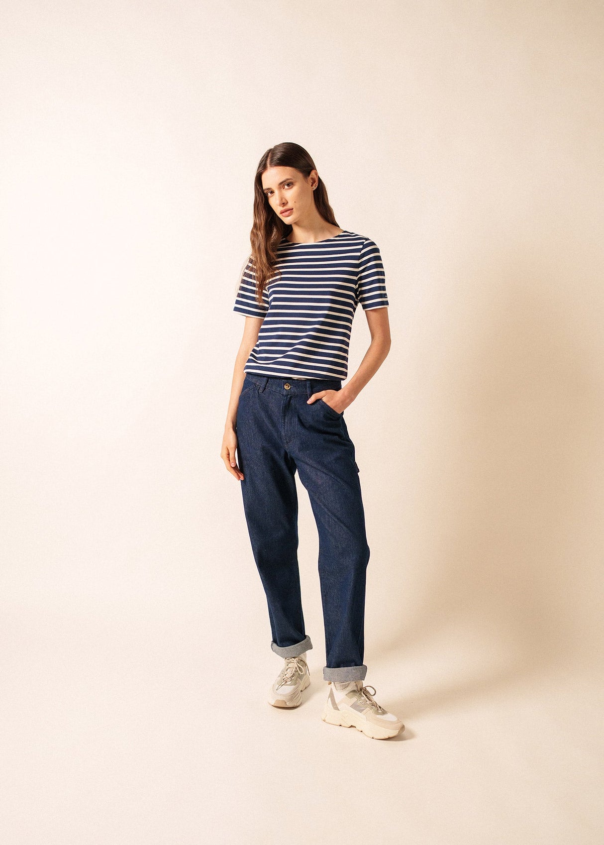 Levant Breton Shirt (NAVY / ECRU)
