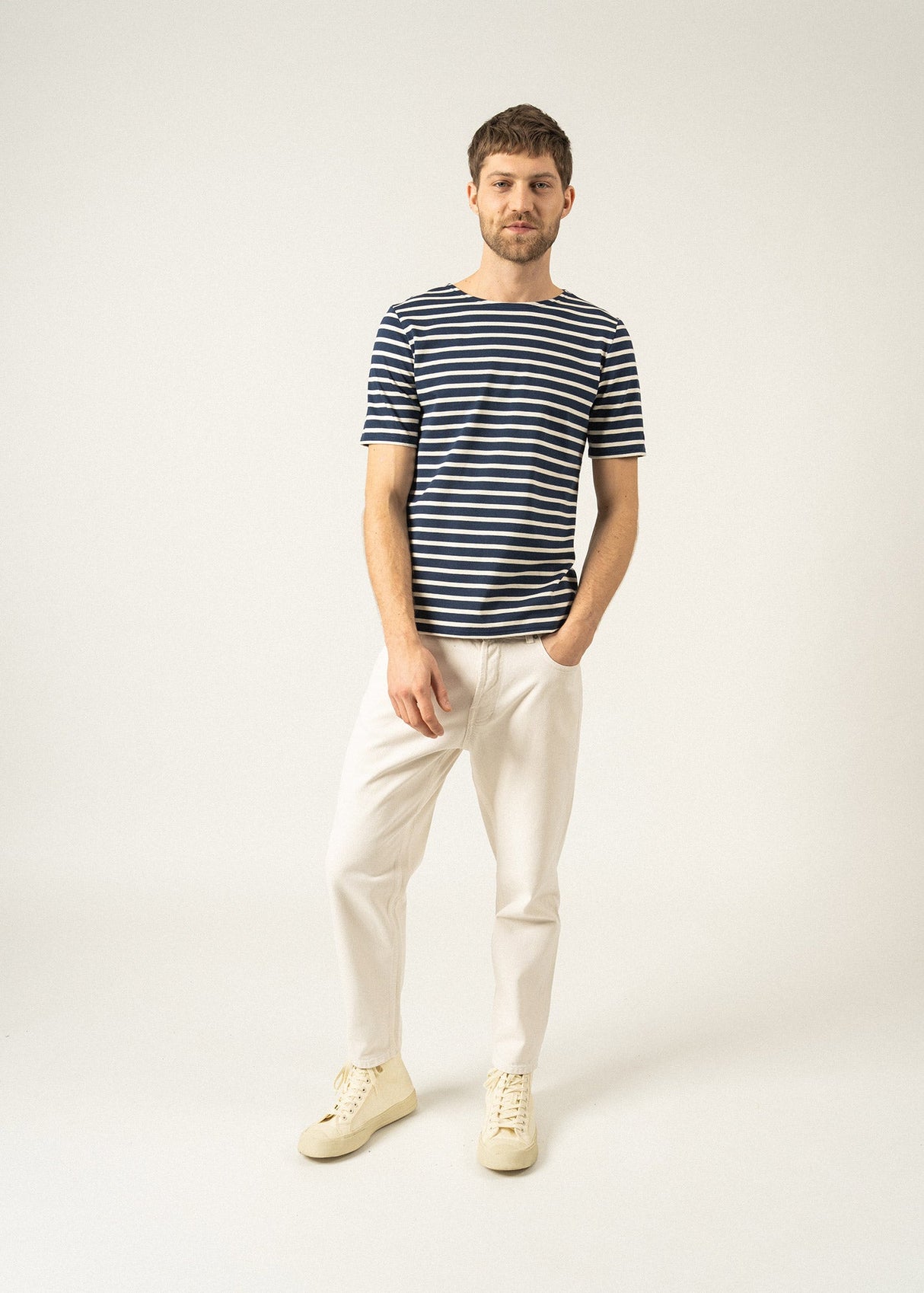 Levant Breton Shirt (NAVY / ECRU)