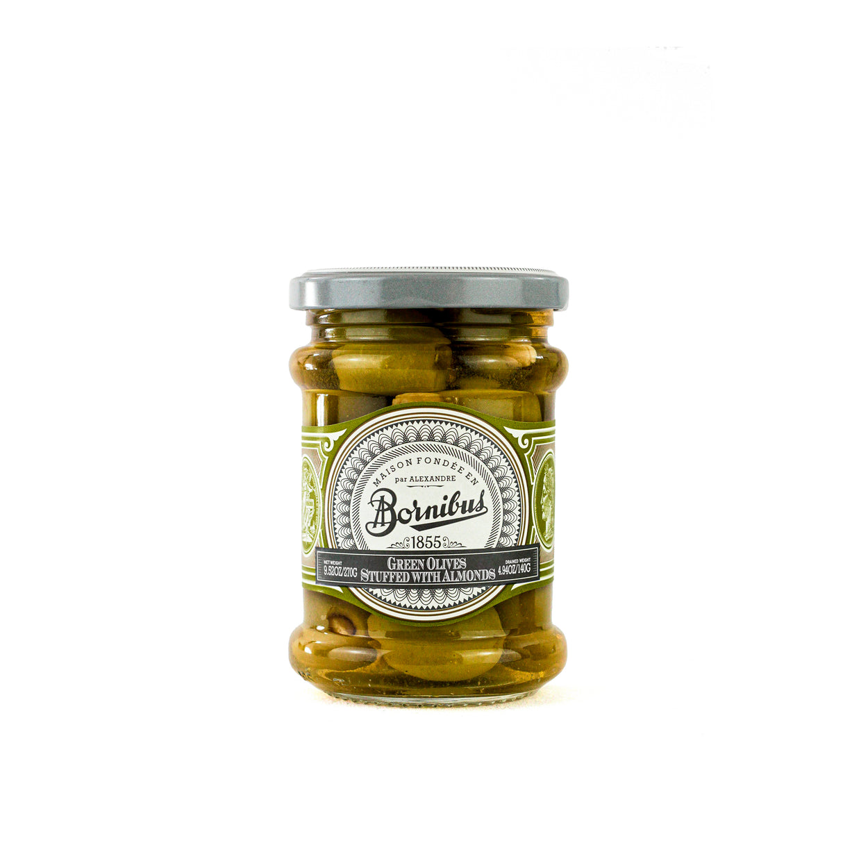 Bornibus Green olives stuffed with Almonds