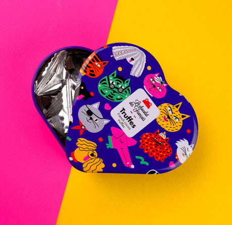 Le Chocolat des Francais Easter Chocolate Truffle Heart Tin box