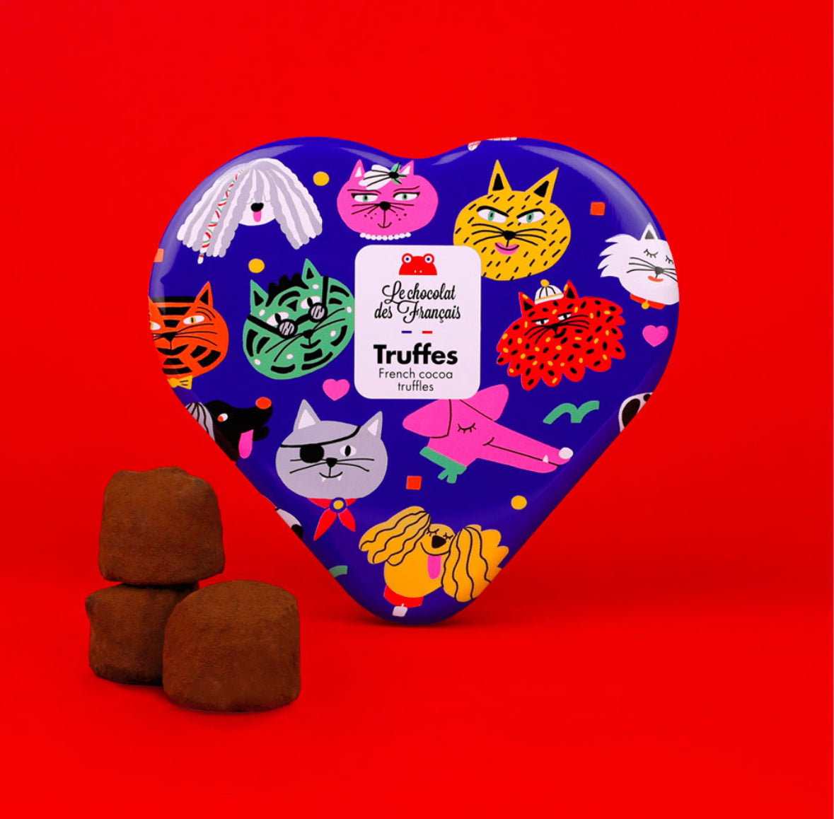 Le Chocolat des Francais Easter Chocolate Truffle Heart Tin box
