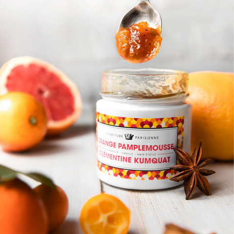 4 Citrus Fruits Gourmet Jam with Cinnamon & Vanilla by Confiture Parisienne