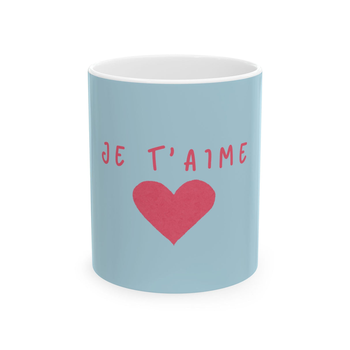 Je T'aime Heart Mug, French Coffee Mug