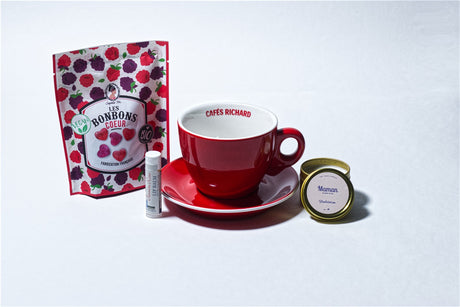 Mother’s Day Mug Gift – French Bistro Cup with Vegan Candies & Candle