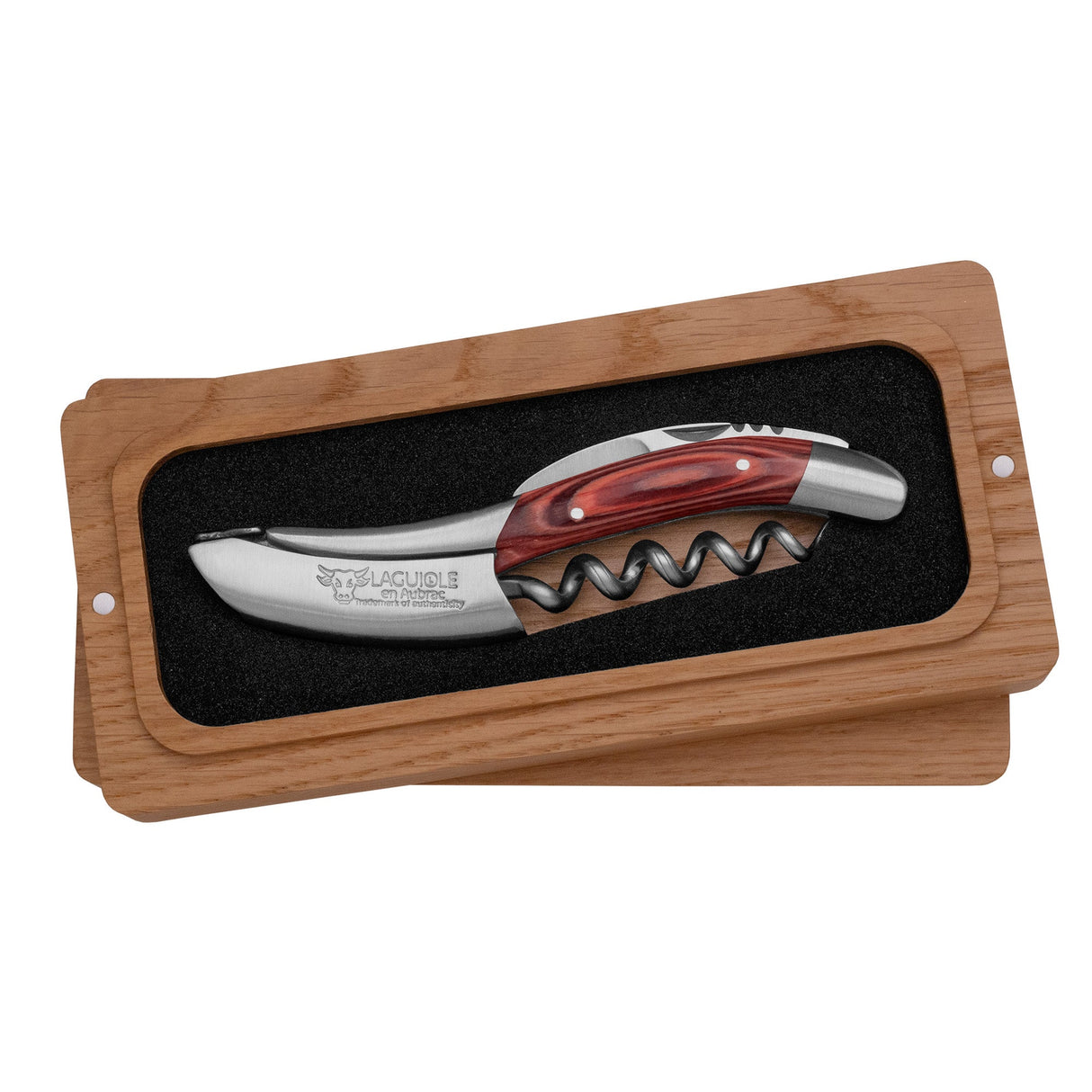 Handcrafted Sommelier Waiter's Corkscrew with Red Pakkawood Handle by Laguiole en Aubrac