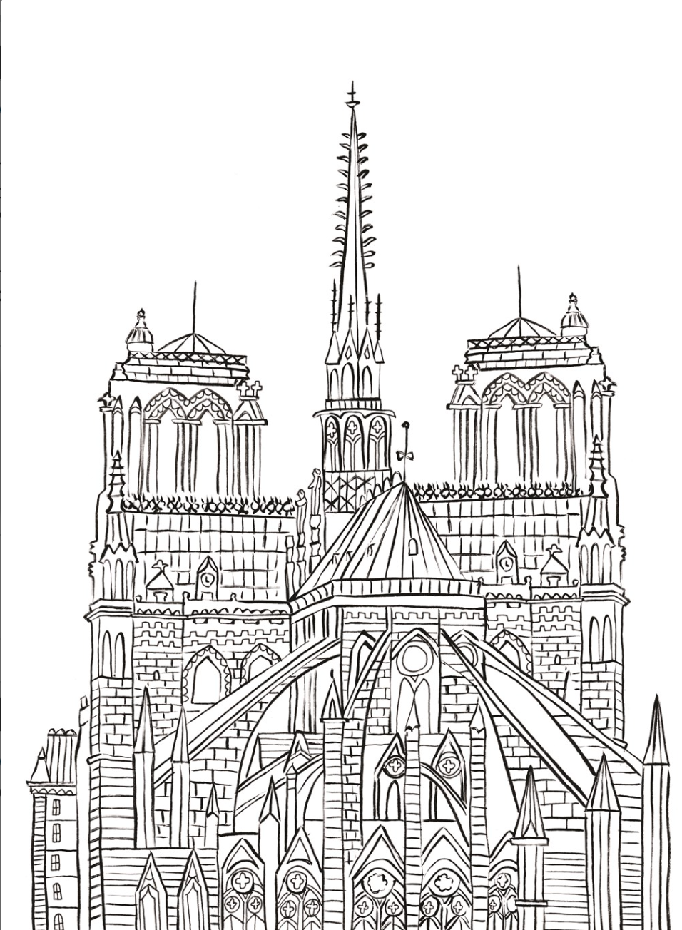 Iconic Paris Coloring Book : 24 Sights to Send and Frame