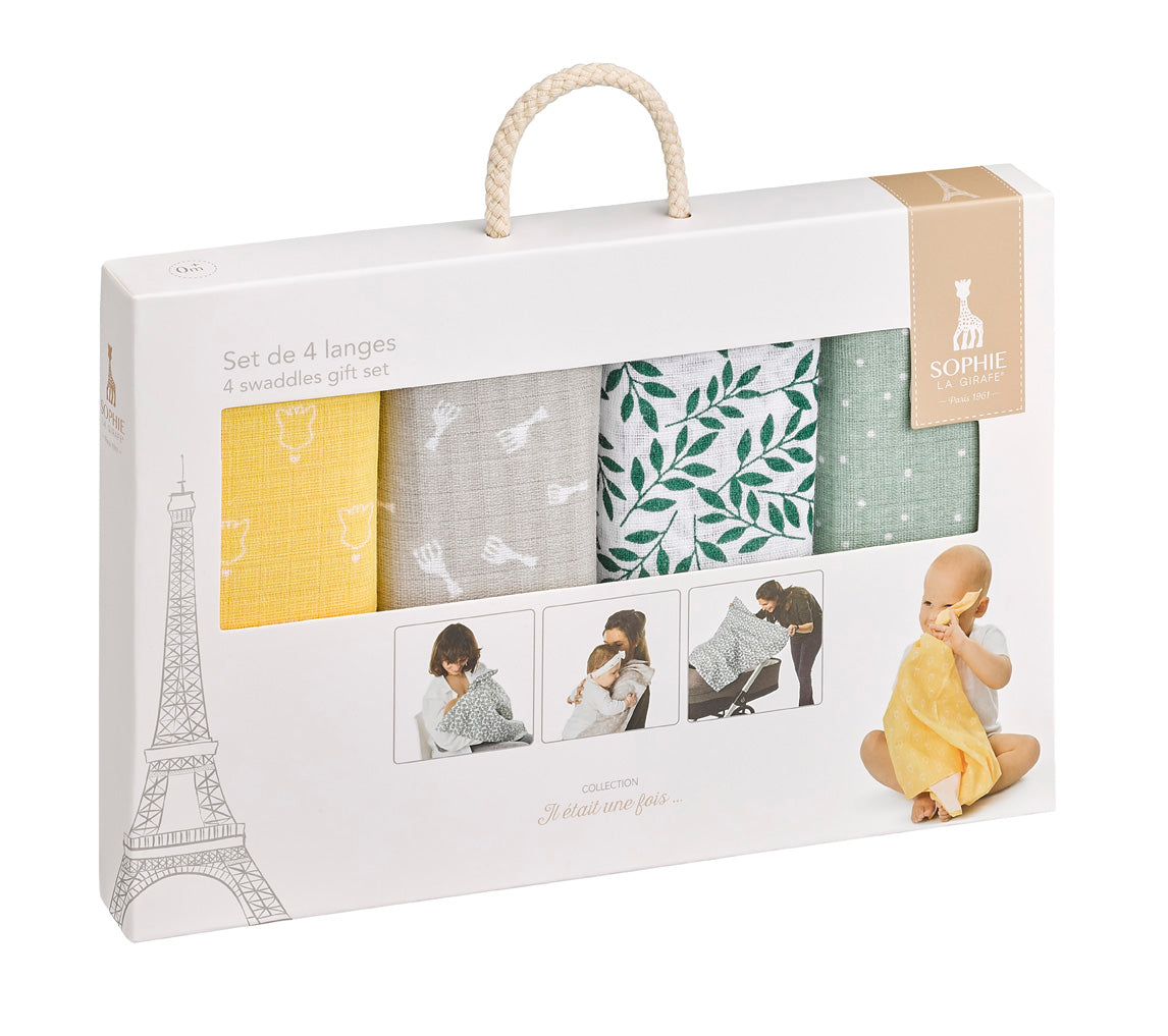 4 Colored Swaddles Set | Sophie la Girafe