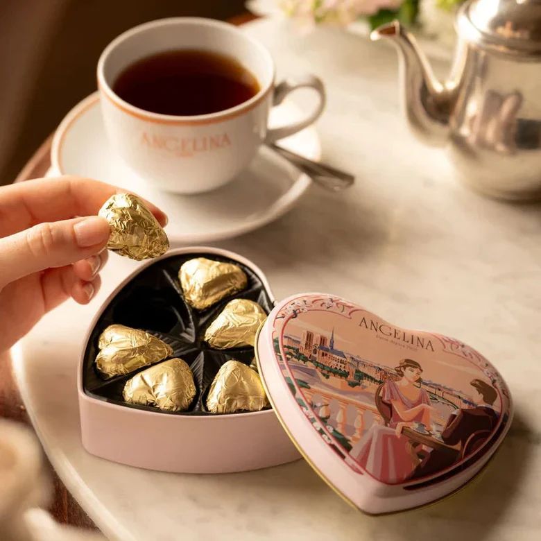 Chocolate Praline Heart Box by Angelina Paris