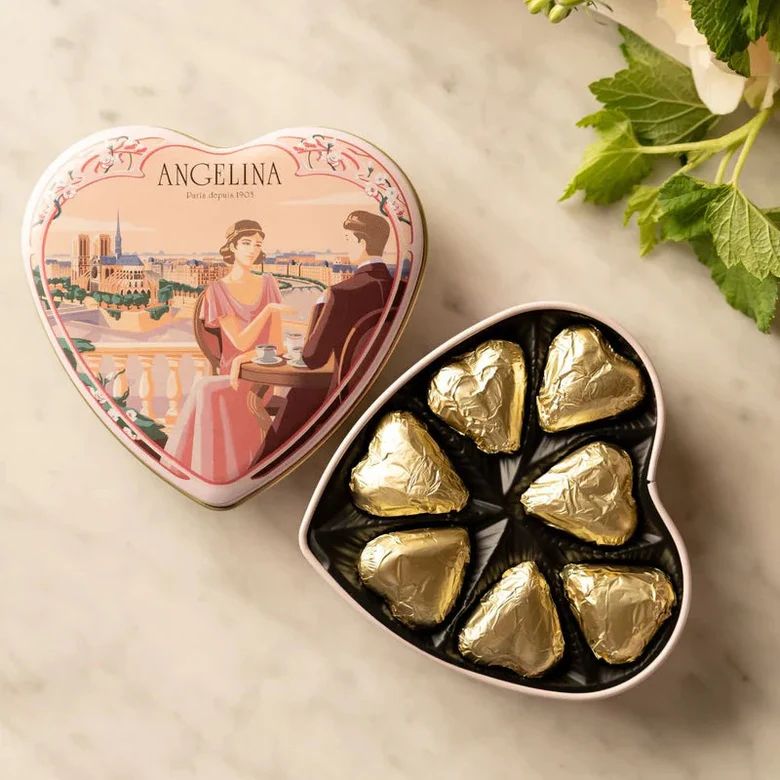 Chocolate Praline Heart Box by Angelina Paris