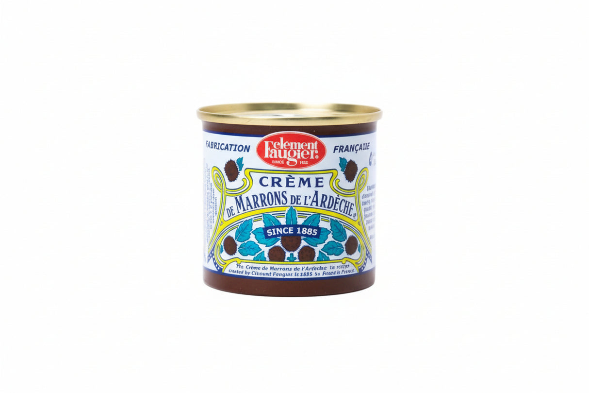 chestnut spread packaging with a single can on a white background