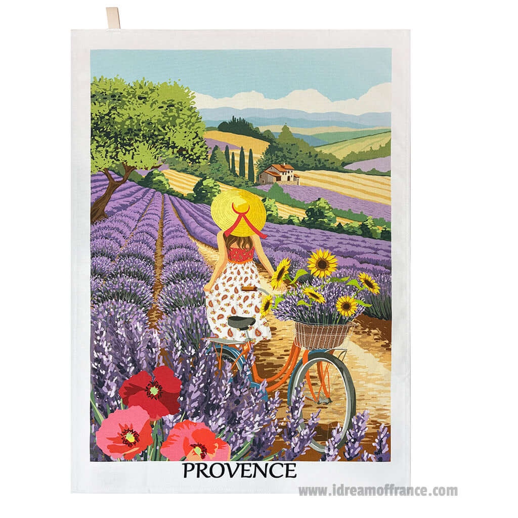 Provence Lavender Hills French Cotton Kitchen Towel by Label France