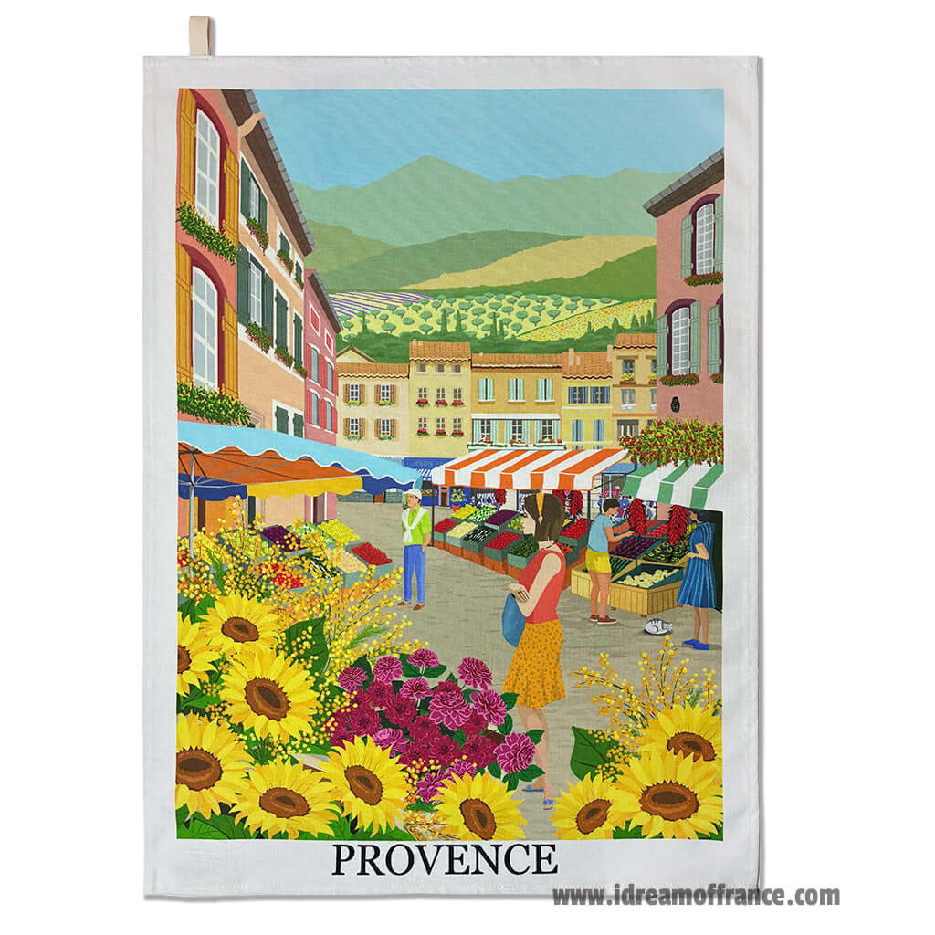 Provence Street Market French Cotton Kitchen Towel by Label France