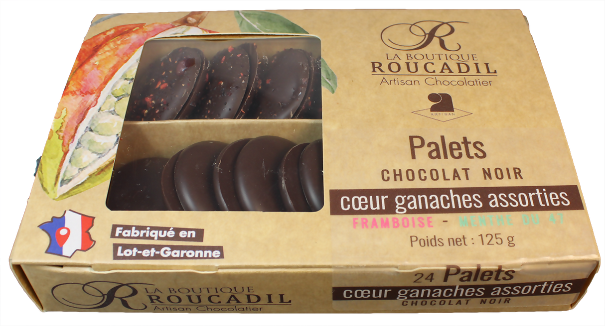 Palets assortis framboise et menthe - boite 125g