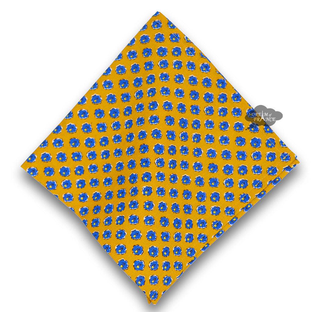 Olives Mustard Yellow Provence Cotton Napkin by Le Cluny