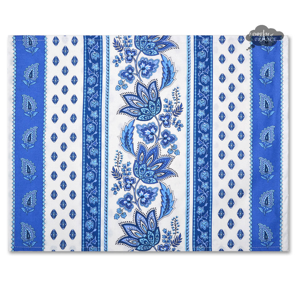French Provencal placemat - Acrylic coated cotton - Spill-proof - Reversible - Lisa white | Le Cluny