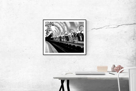 Paris Metro Cité in Black and White Photograph