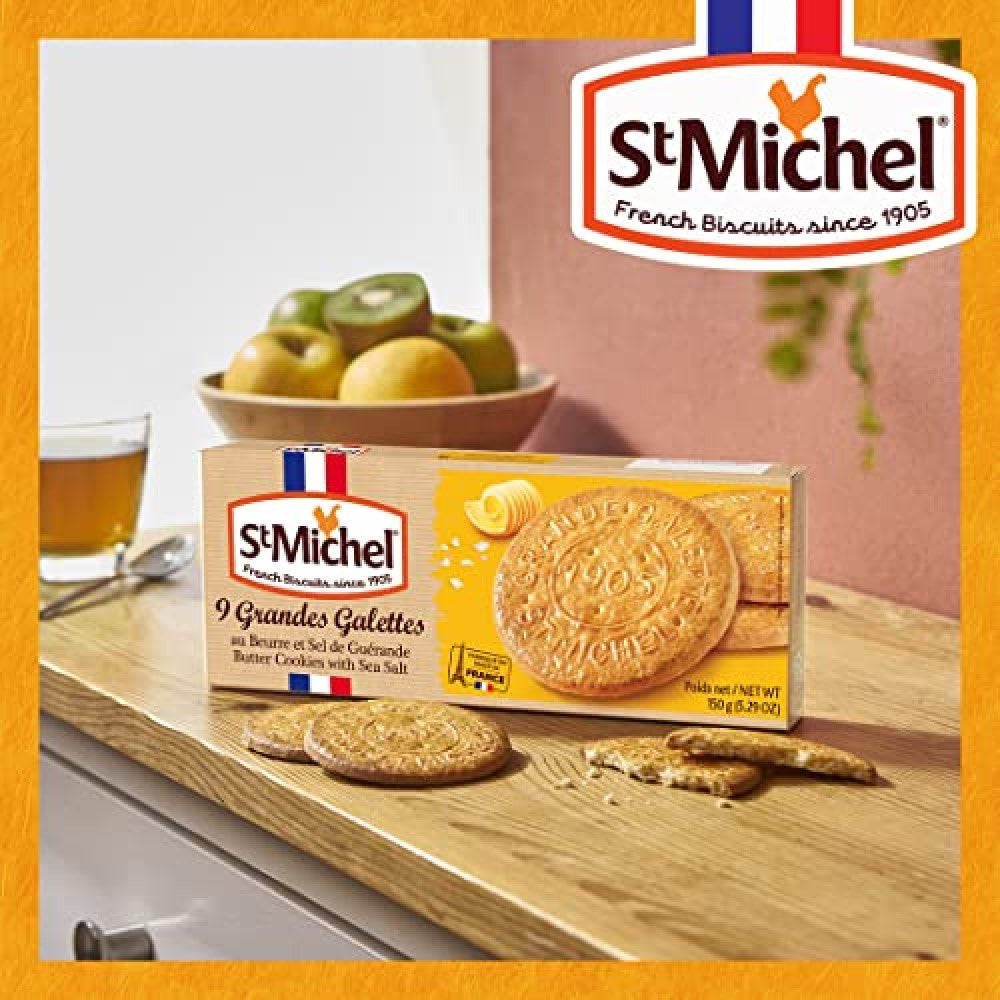 St Michel Large Butter Cookies with Sea Salt