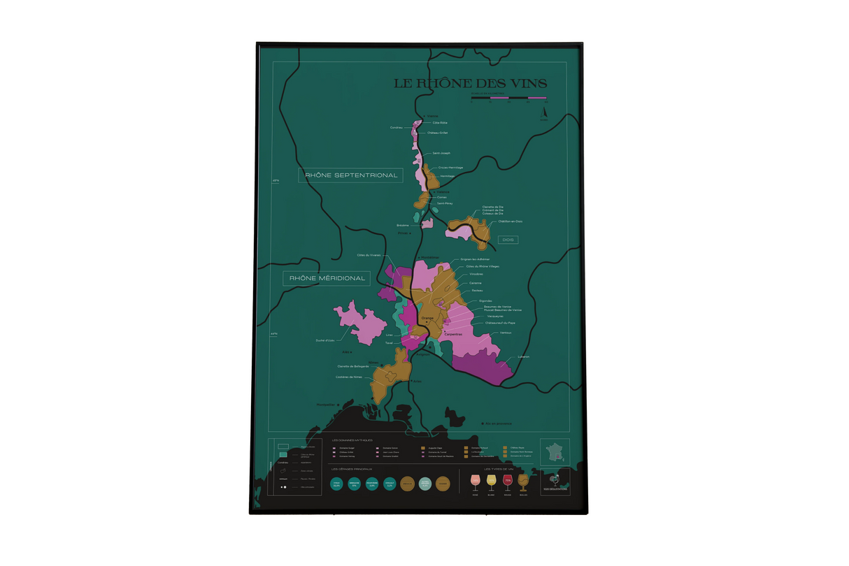 Scratch-off Wine Map - Rhône (French Version)