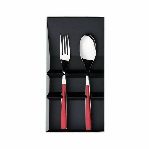 Red gift box of cutlery serving set Quartz by Degrenne Paris