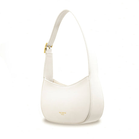 Bobo - withe leather baguette handbag