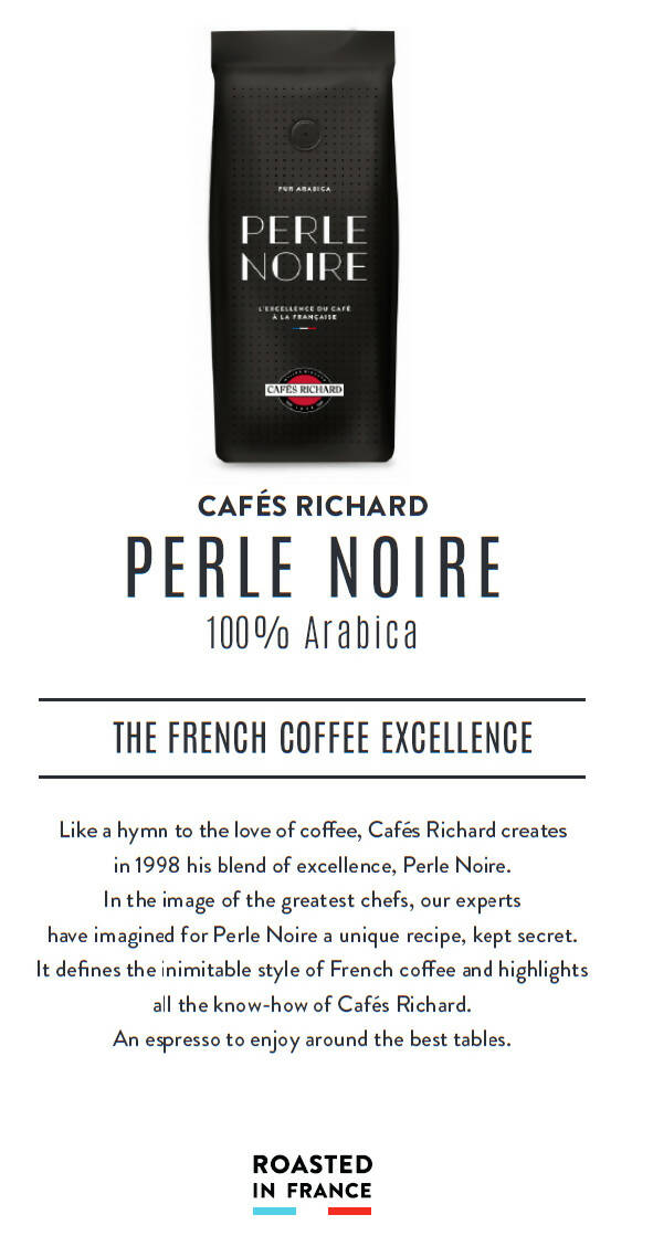 a bag of café richard Perle noire with description of the product