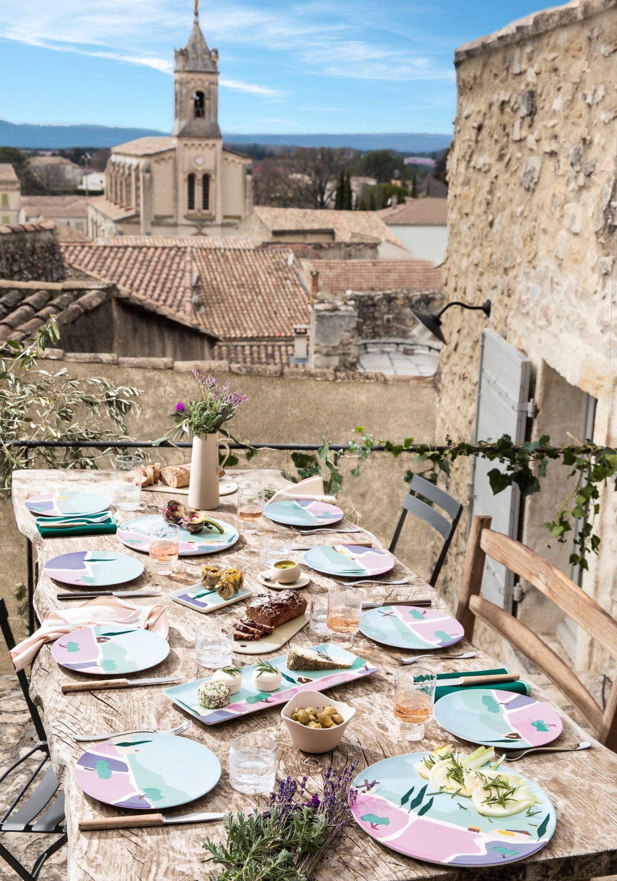 Destination Sud Gift Box of Round Shared Plate / Pie Dish by Degrenne Paris