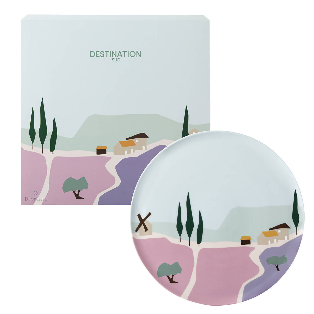 Destination Sud Gift Box of Round Shared Plate / Pie Dish by Degrenne Paris