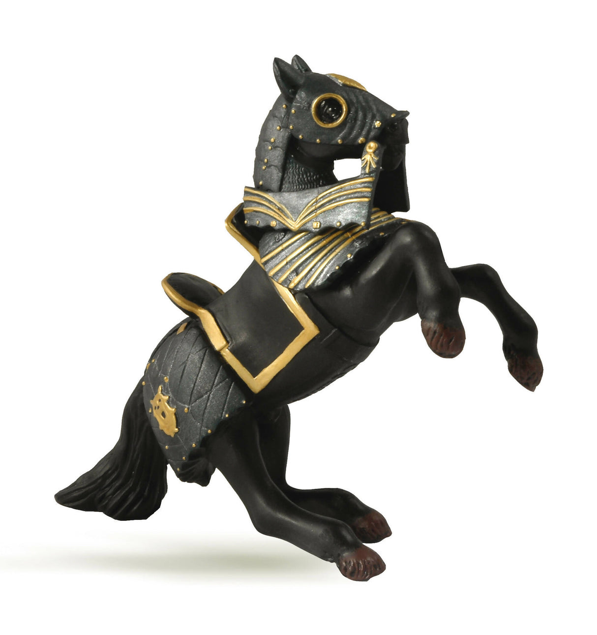 Knight in black armour horse