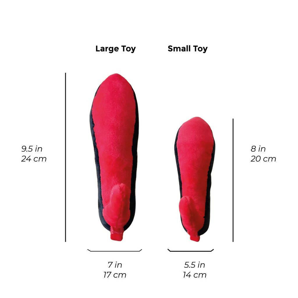 Red Heel Squeaky Dog Shoe Toy
