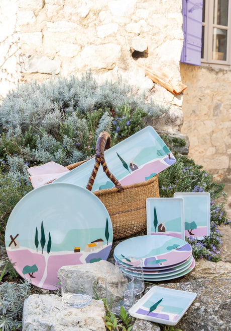 Destination Sud Gift box of small rectangular plates / trays by Degrenne Paris