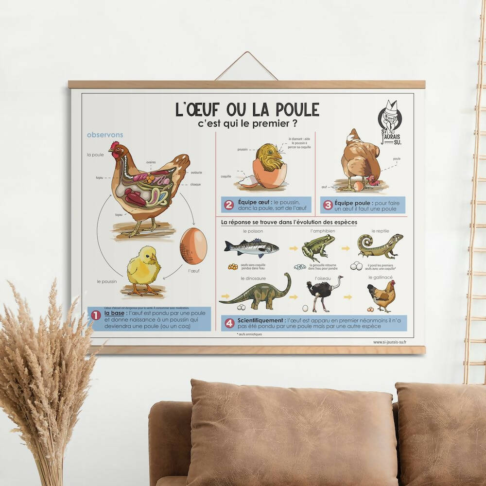 Poster - L'Oeuf ou la Poule (= egg or chicken)