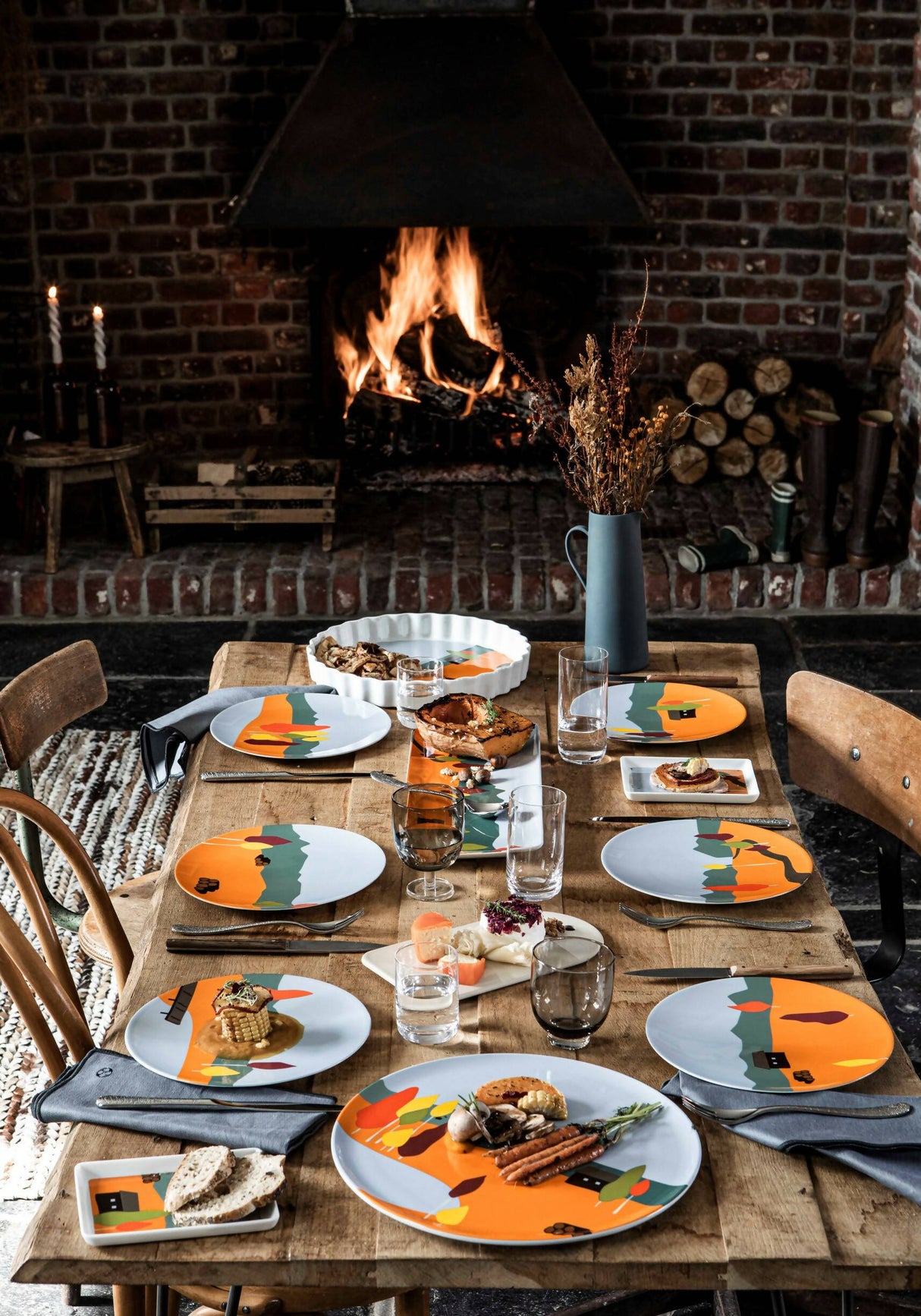 Destination Forêt Set of dinner plates  by Degrenne Paris